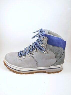 Timberland Euro Hiker Women's Sz 9 Blue Grey Leather Hiking Ankle Boots Lace Up